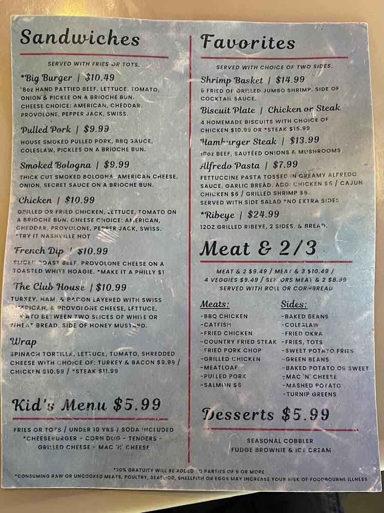 Sidelines Grill Ashland City Menu image 1